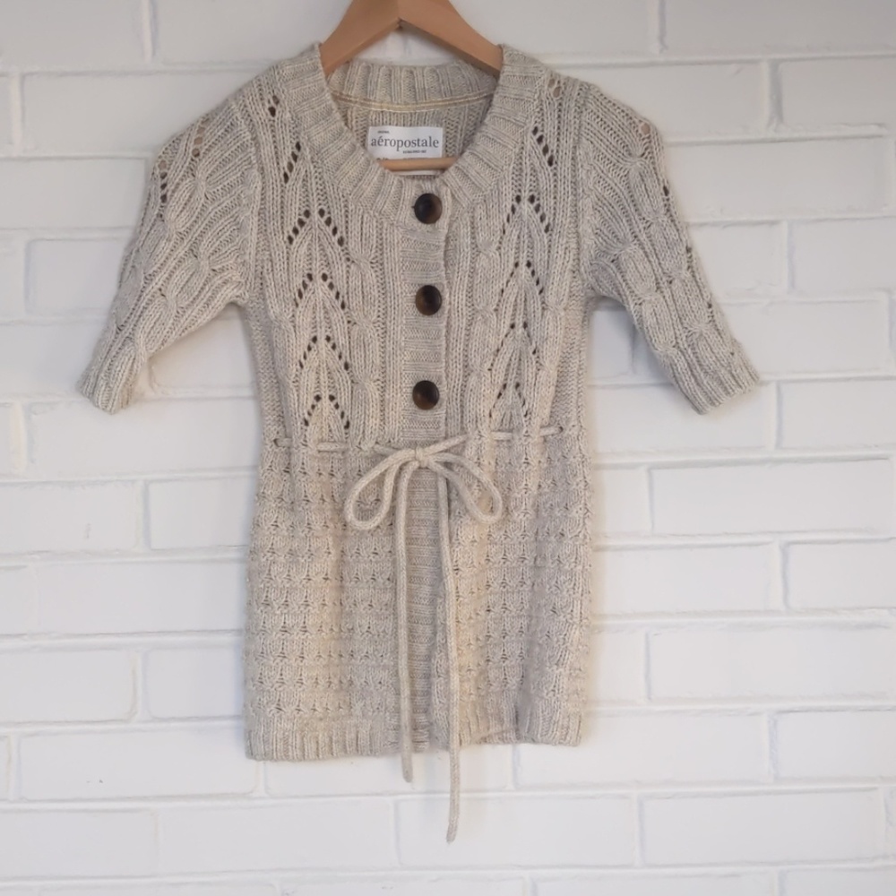 Aeropostale Grayish Cream Sweater